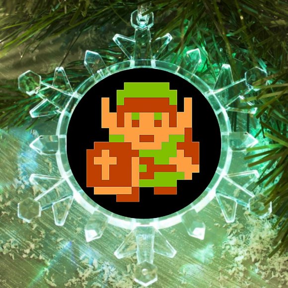 LINK The Legend of Zelda NES Snowflake Lit Holiday Christmas Tree Ornament - Picture 1 of 5